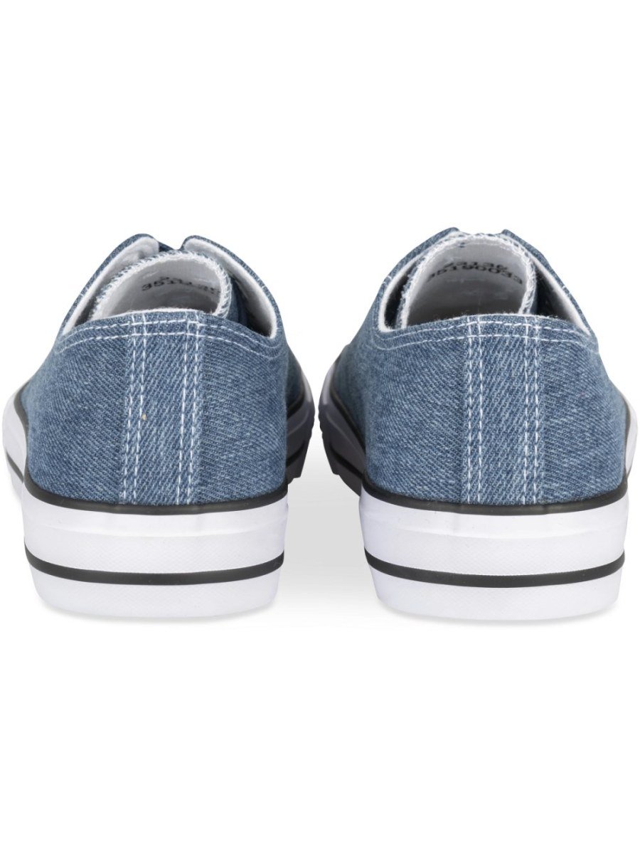 Denim-look canvas low-top sneakers