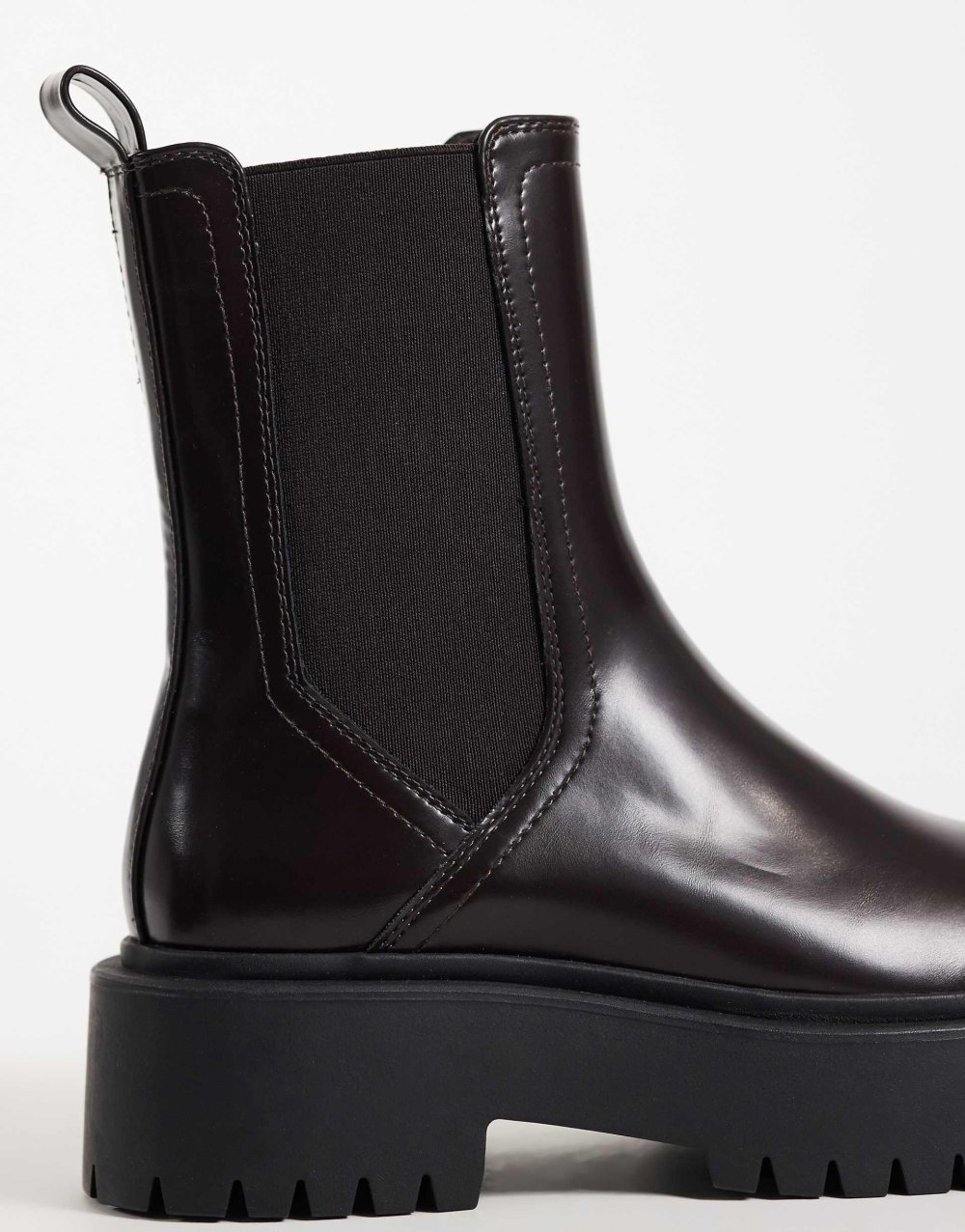 Chunky cleated Chelsea boots in chocolate