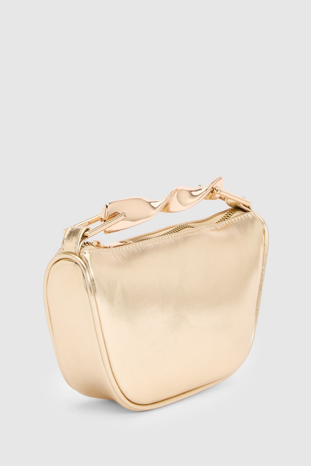Metallic mini grab bag with twist handle