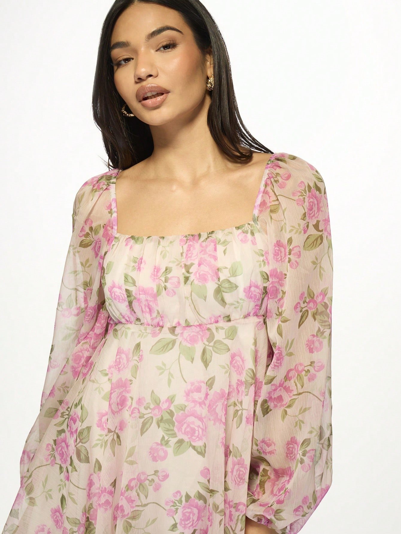 Mini Robe Fleurie Taille Empire
