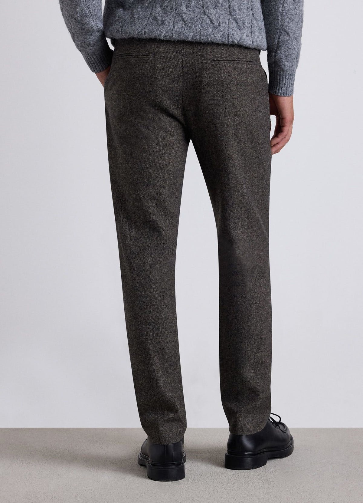 Straight-leg salt-and-pepper trousers
