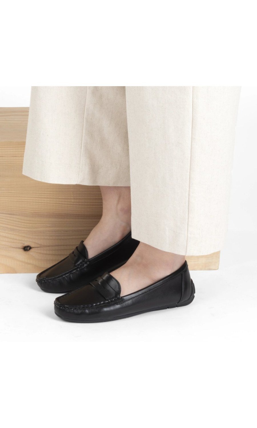 Mocassins similicuir à bride noirs