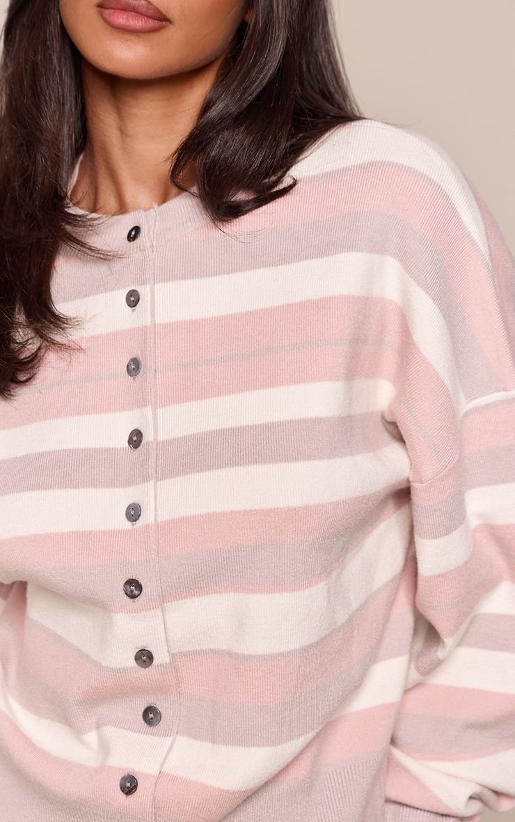 Pink striped cardigan