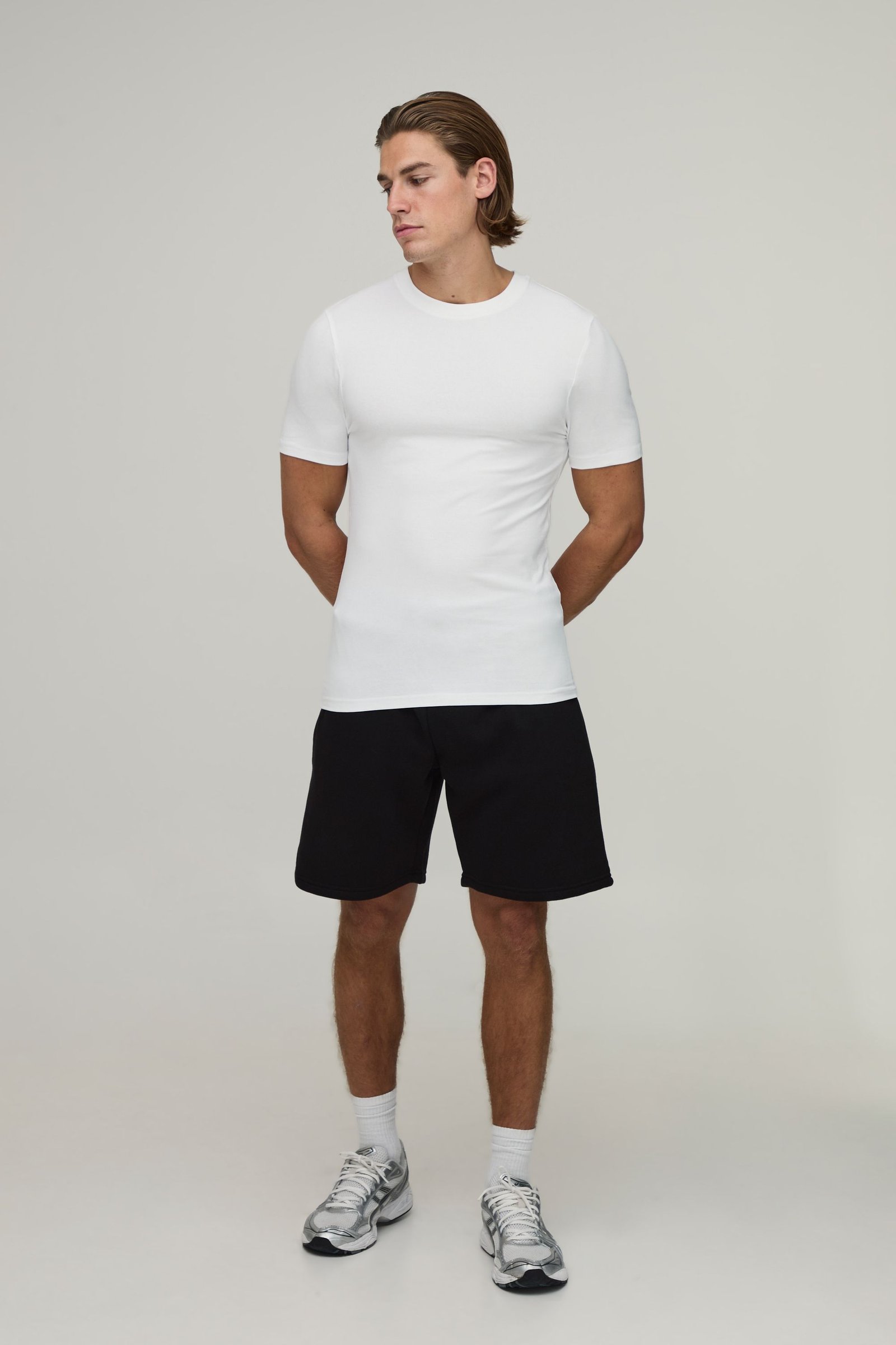 T-shirt basique coupe ajustée musclée