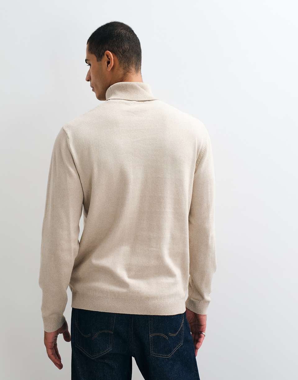 Essential Roll Neck Jumper - Beige