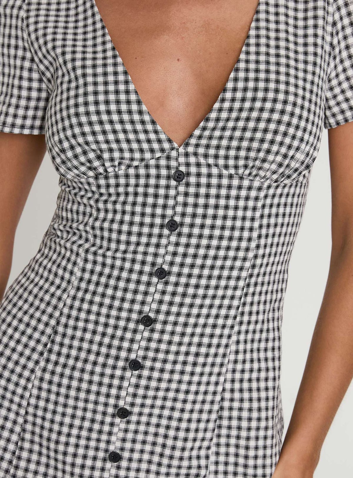 Button-up check playsuit