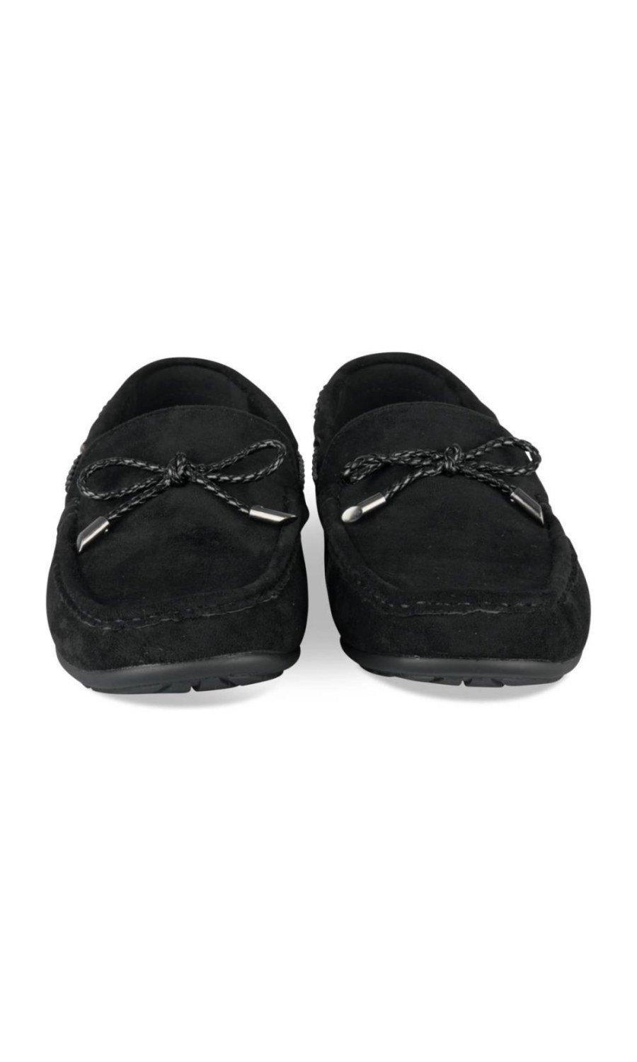 Mocassins à cordon tressé noirs