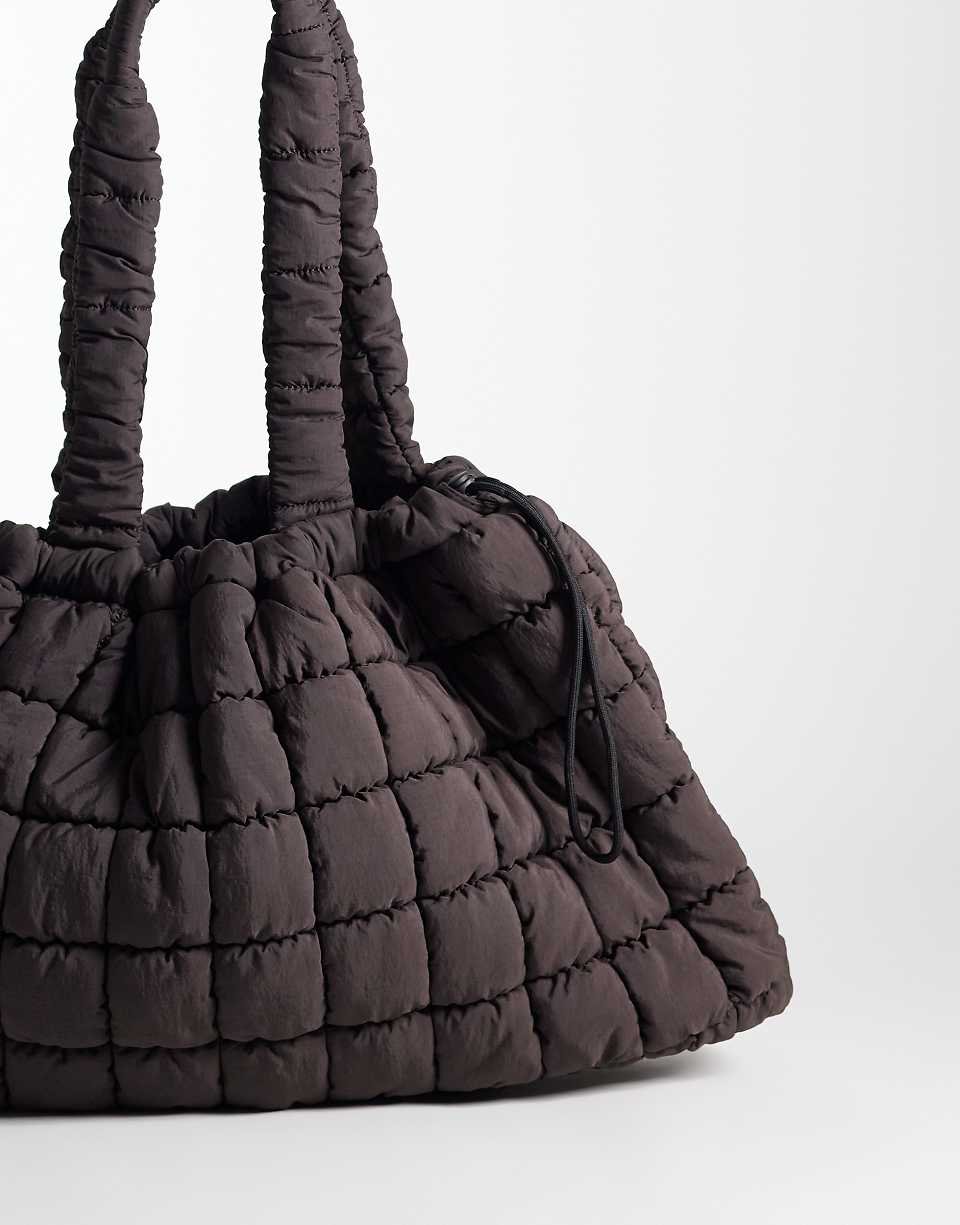 Oversized quilted gym tote bag