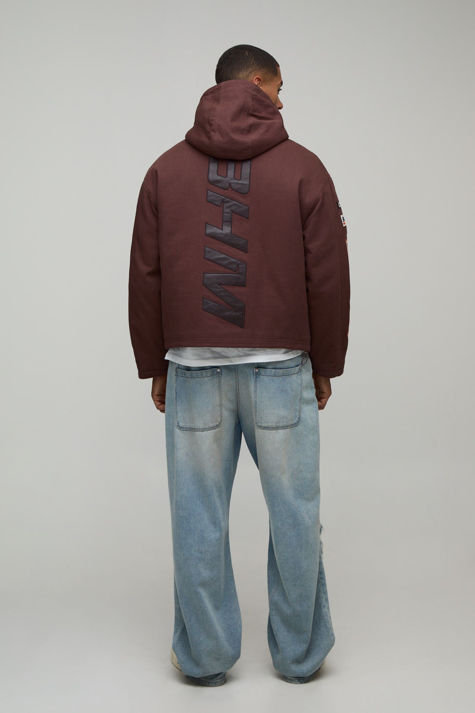 Cagoule À Capuche Pointue En Sergé Avec Appliqué MAN Coupe Oversize Homme
