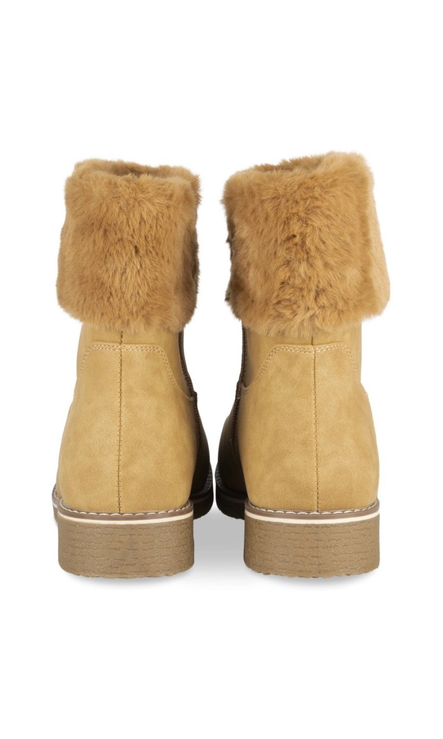 Bottines à col fausse fourrure camel