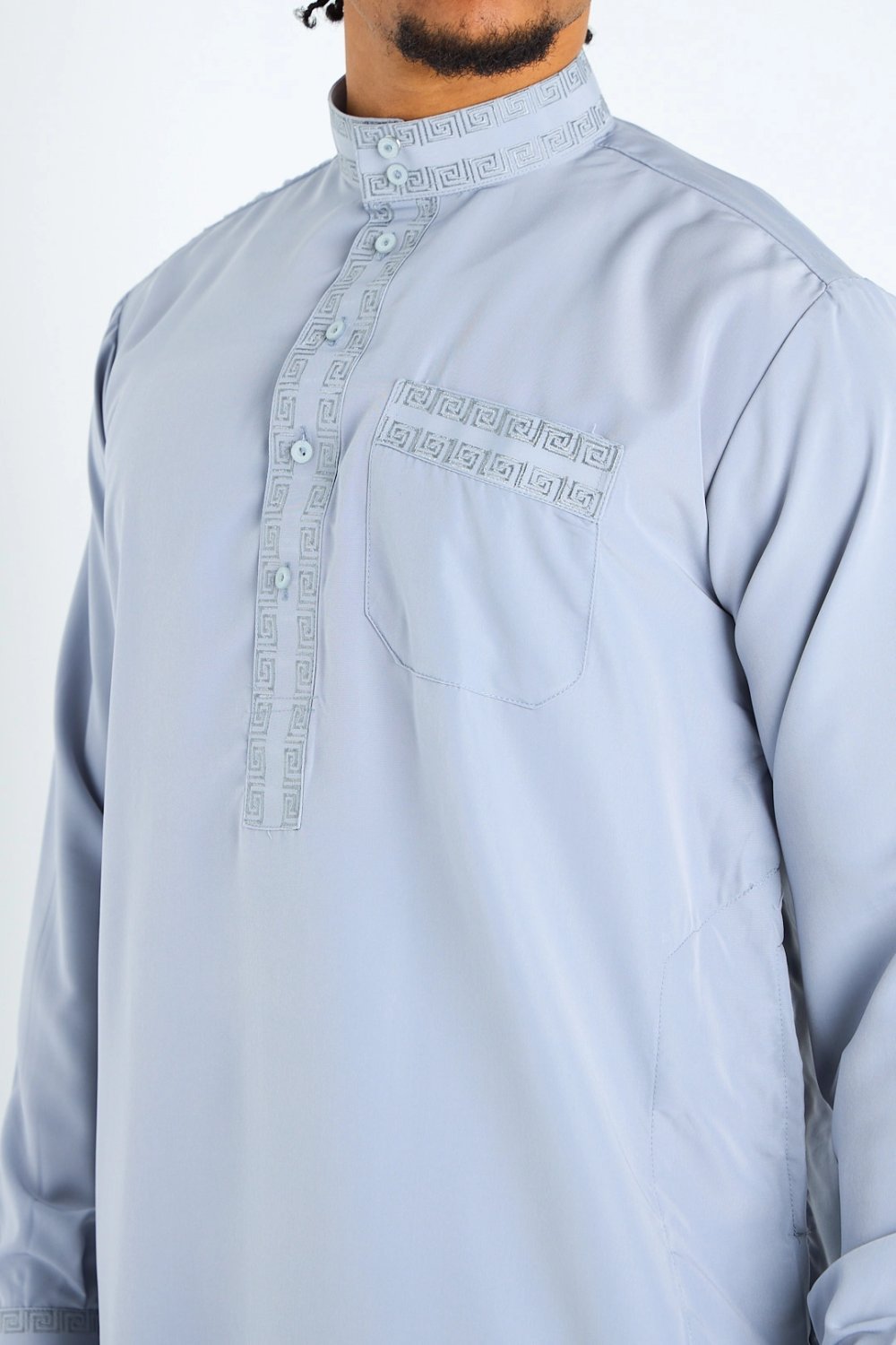 Light grey qamis and trousers set