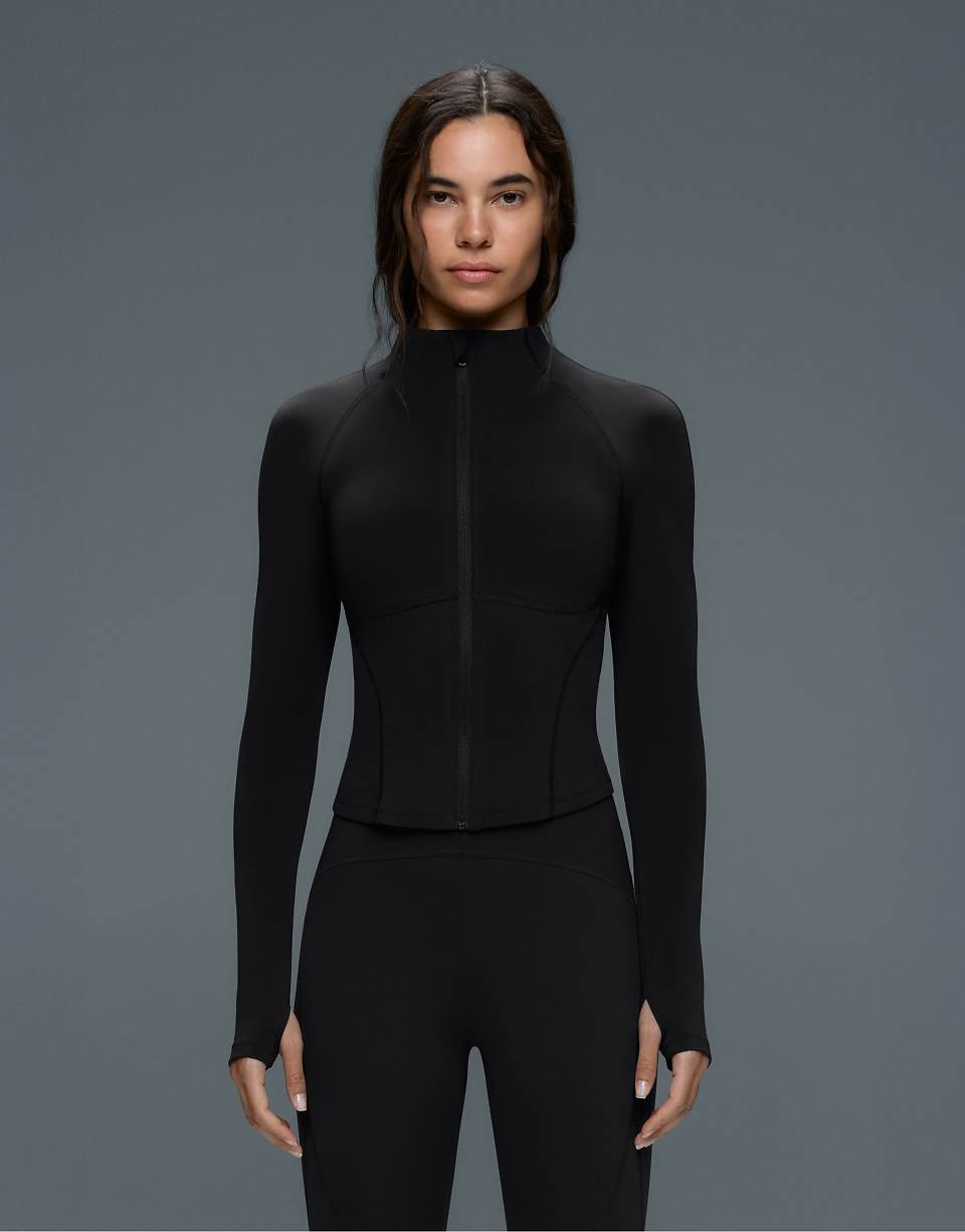 Veste chaude légère avec coutures apparentes - Noir