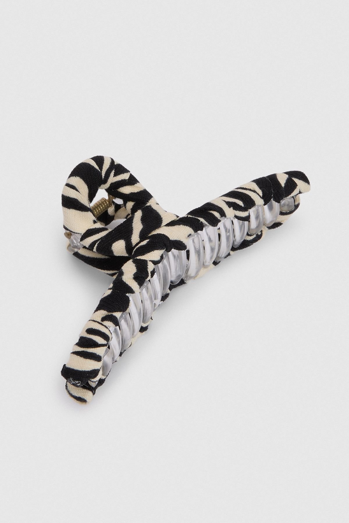 Zebra print satin hair claw clip