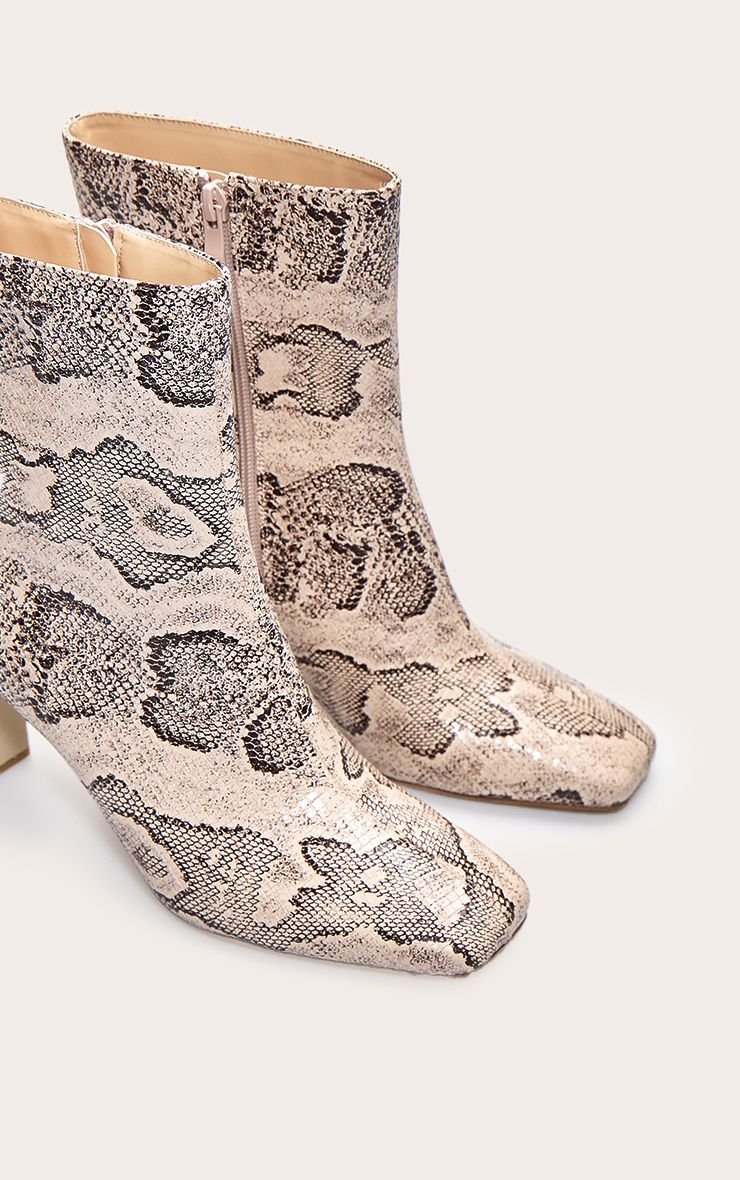 Bottines effet python à talon fin