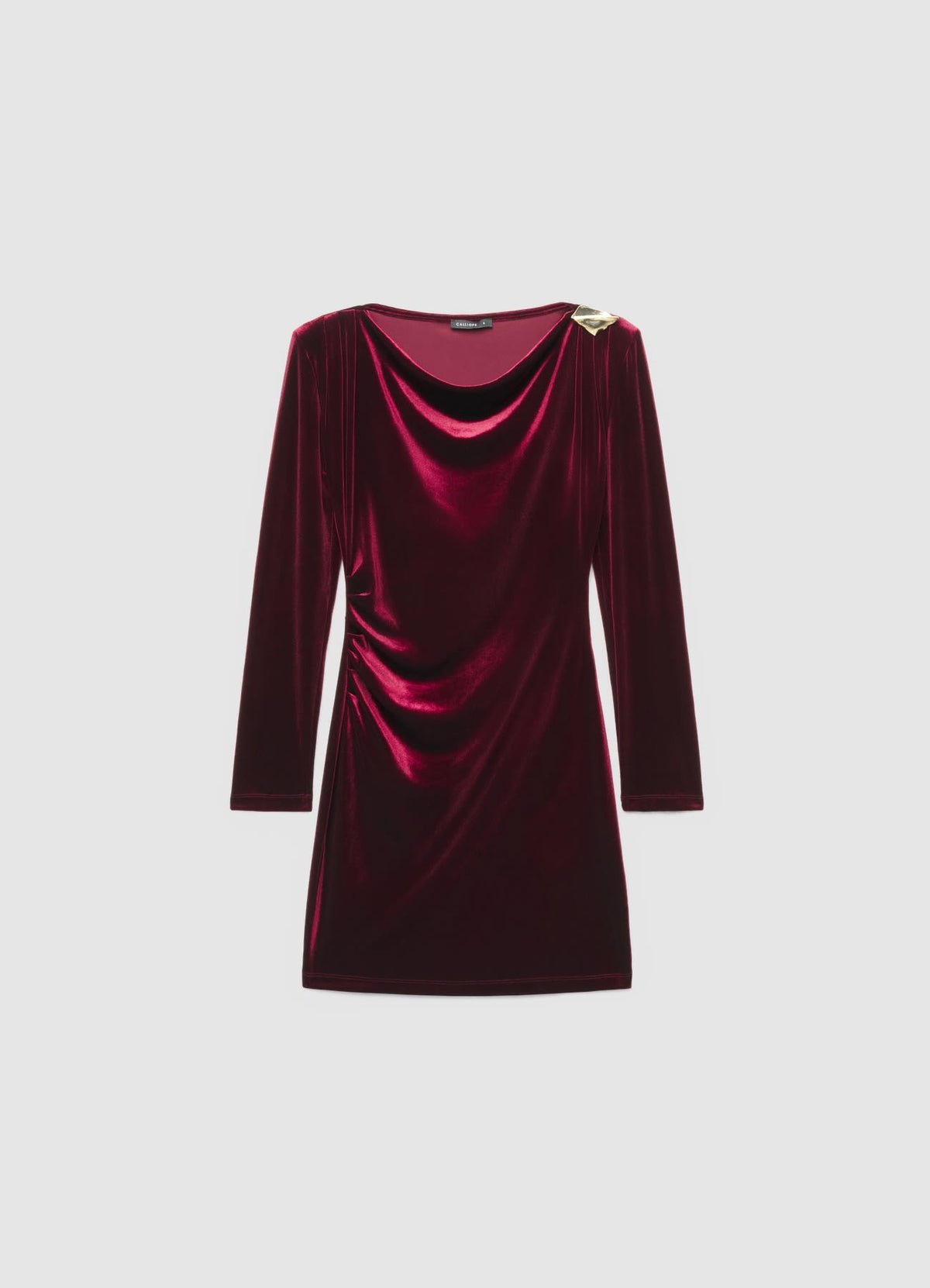 Robe courte drapée à broche