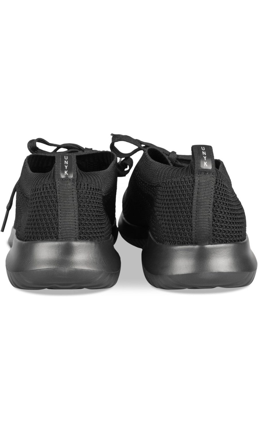 Black knit plain sneakers