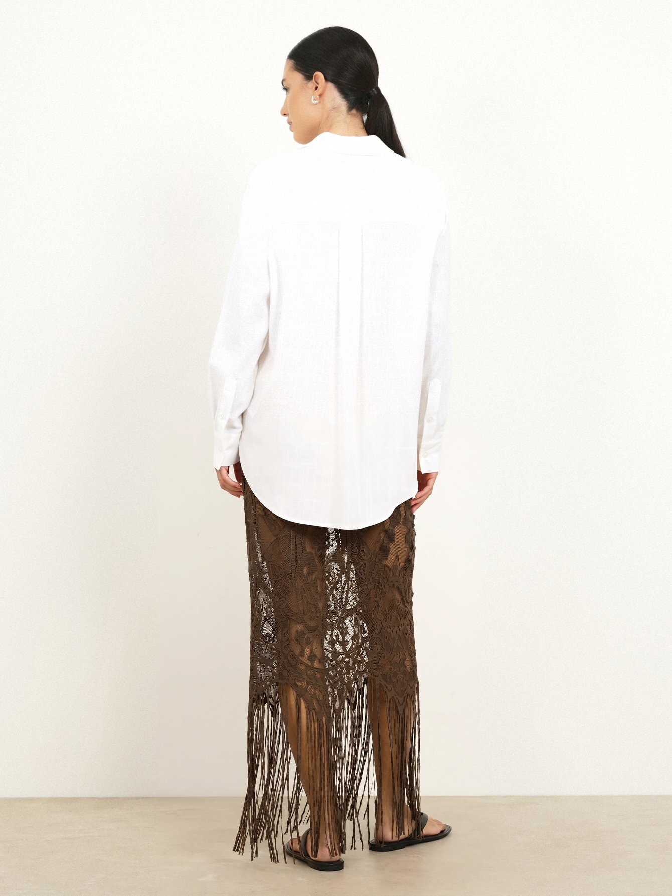 Jupe twila dentelle b nwar w franges