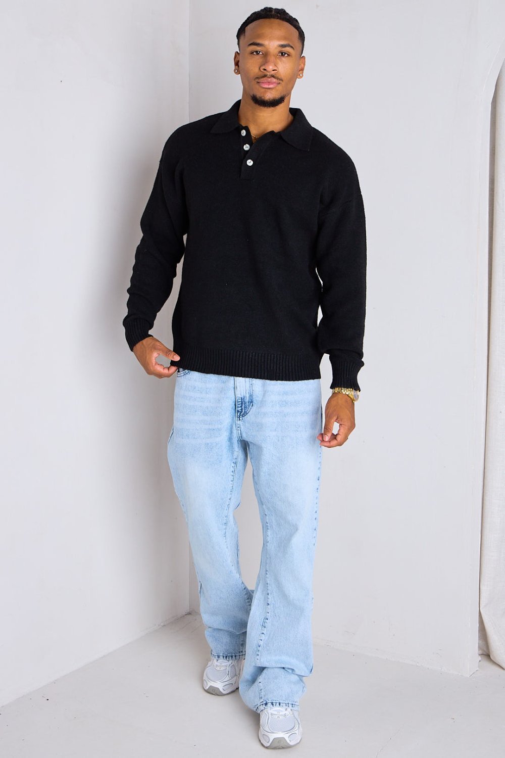 Pull f souf b col chemise k7el