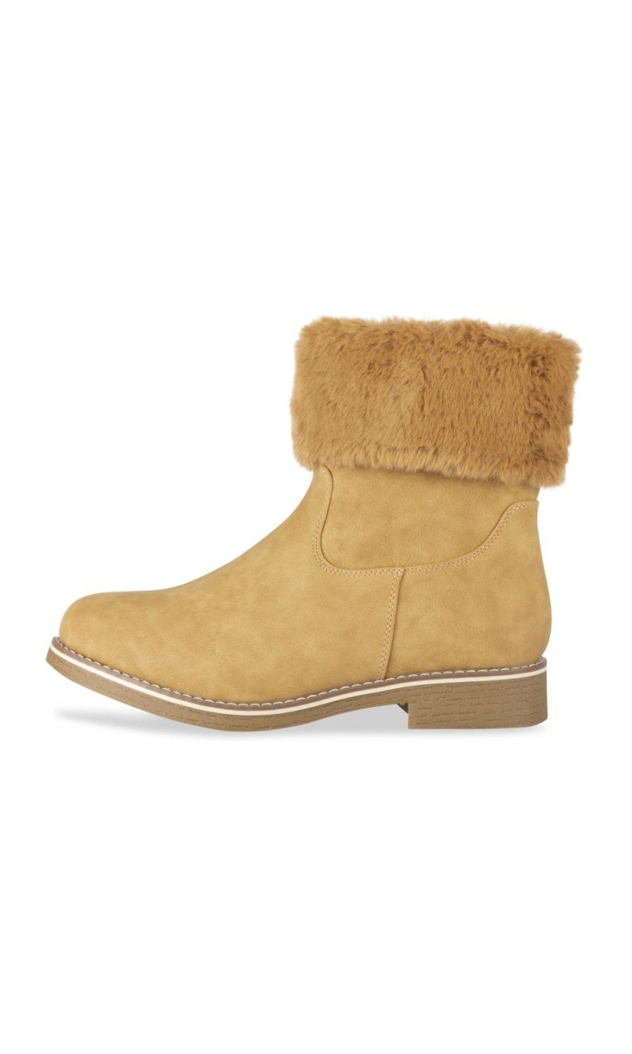 Bottines à col fausse fourrure camel