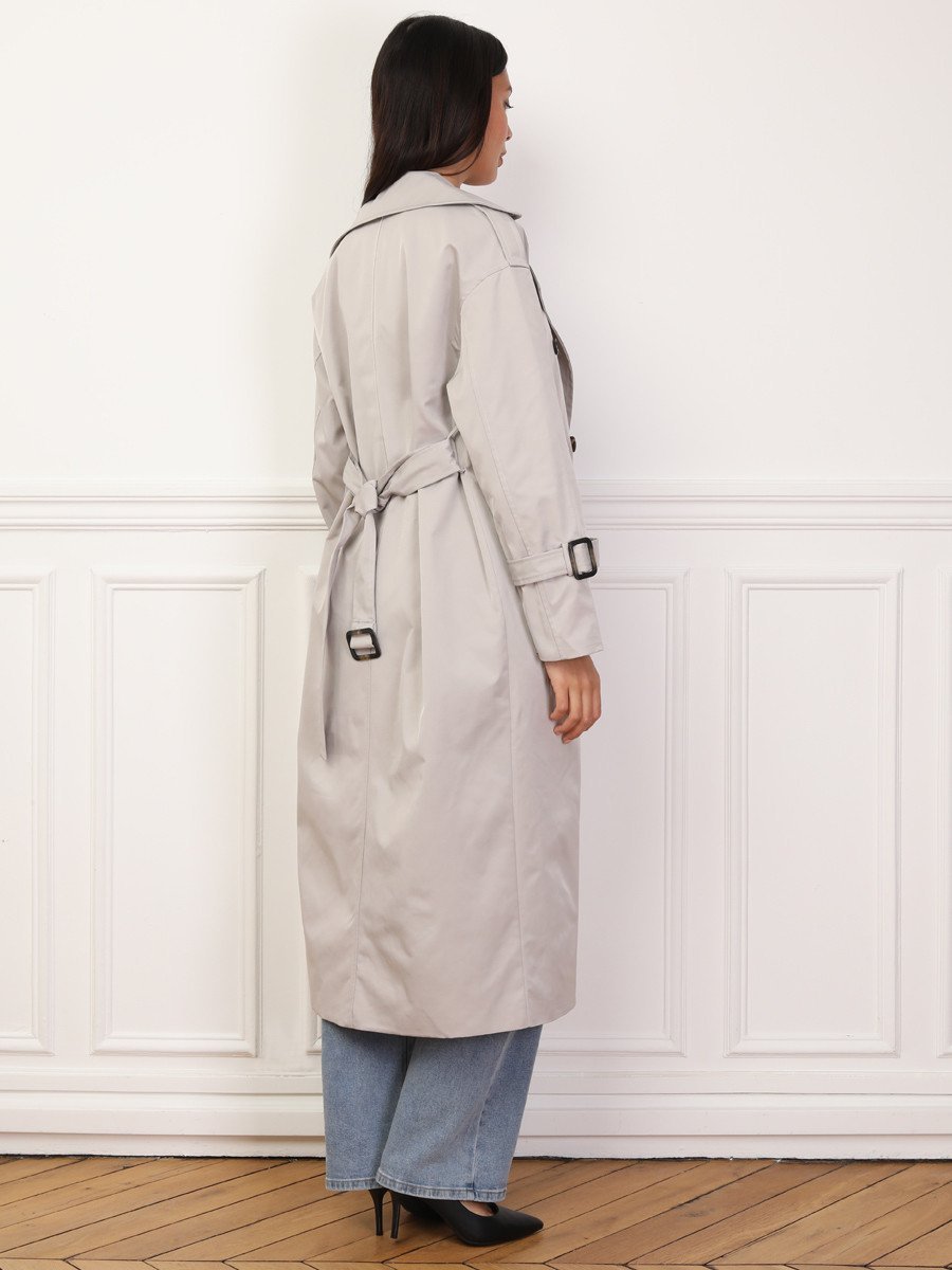 Trench mi-long croisé b ceinture rmadi fat7
