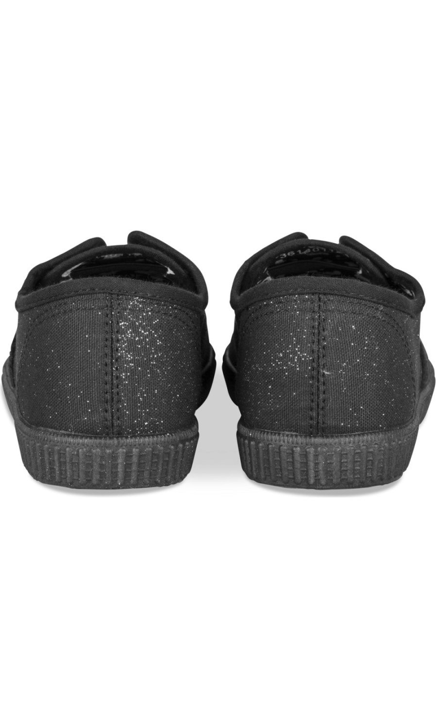 Black glitter canvas plimsolls