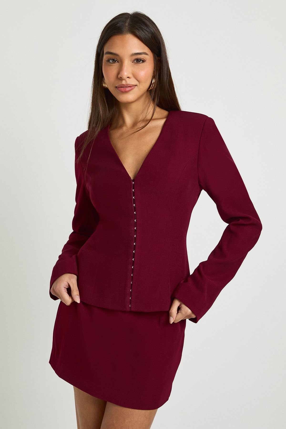 Fitted tailored mini skirt