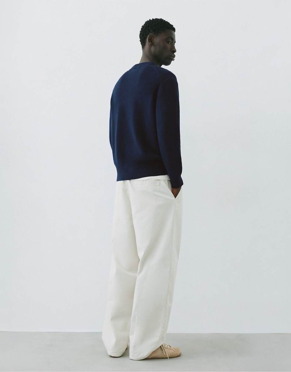 Pull basique bleu marine