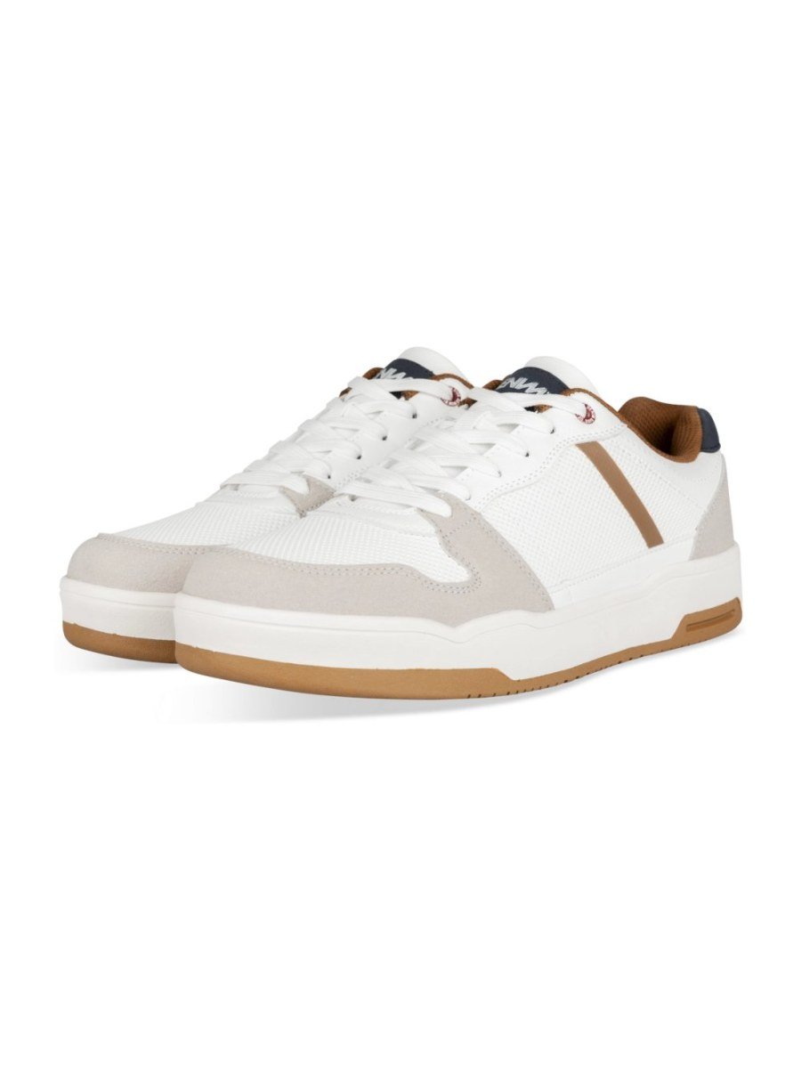 Baskets semelle gomme blanc et gris