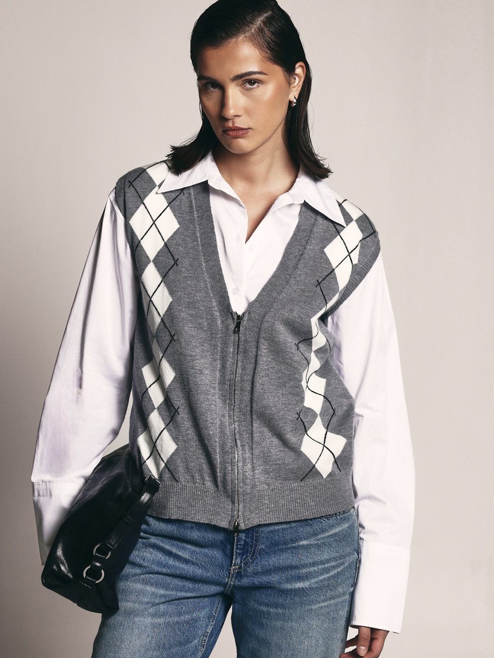 Pull bla kmam b sensla argyle, gris