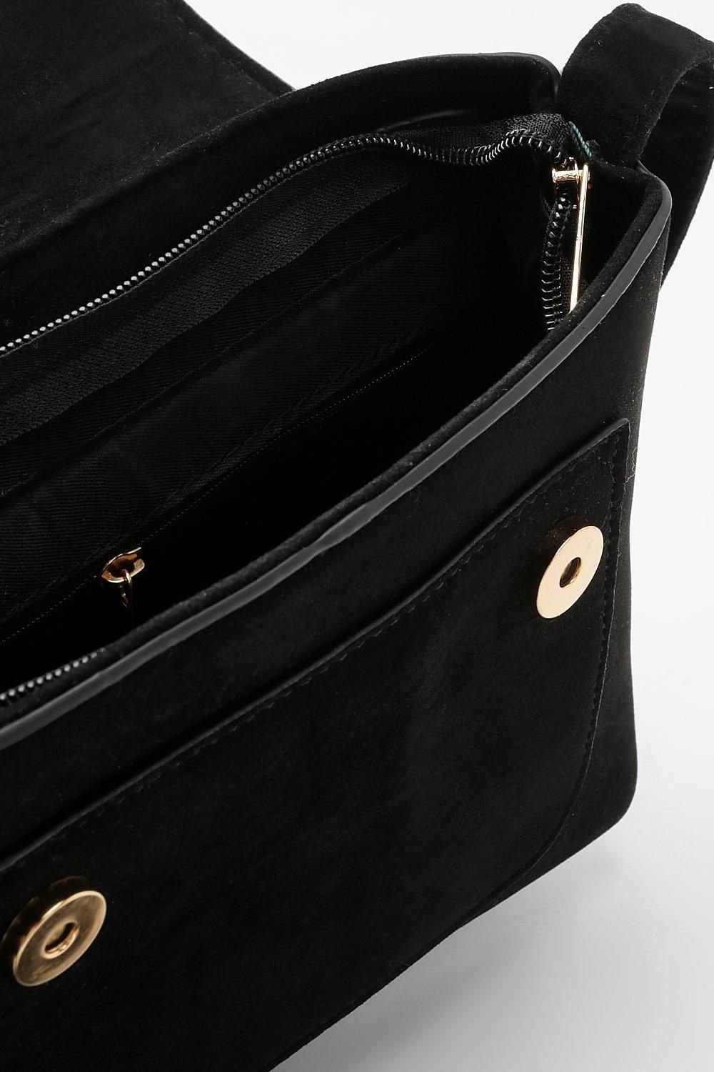 Faux suede fringe crossbody bag