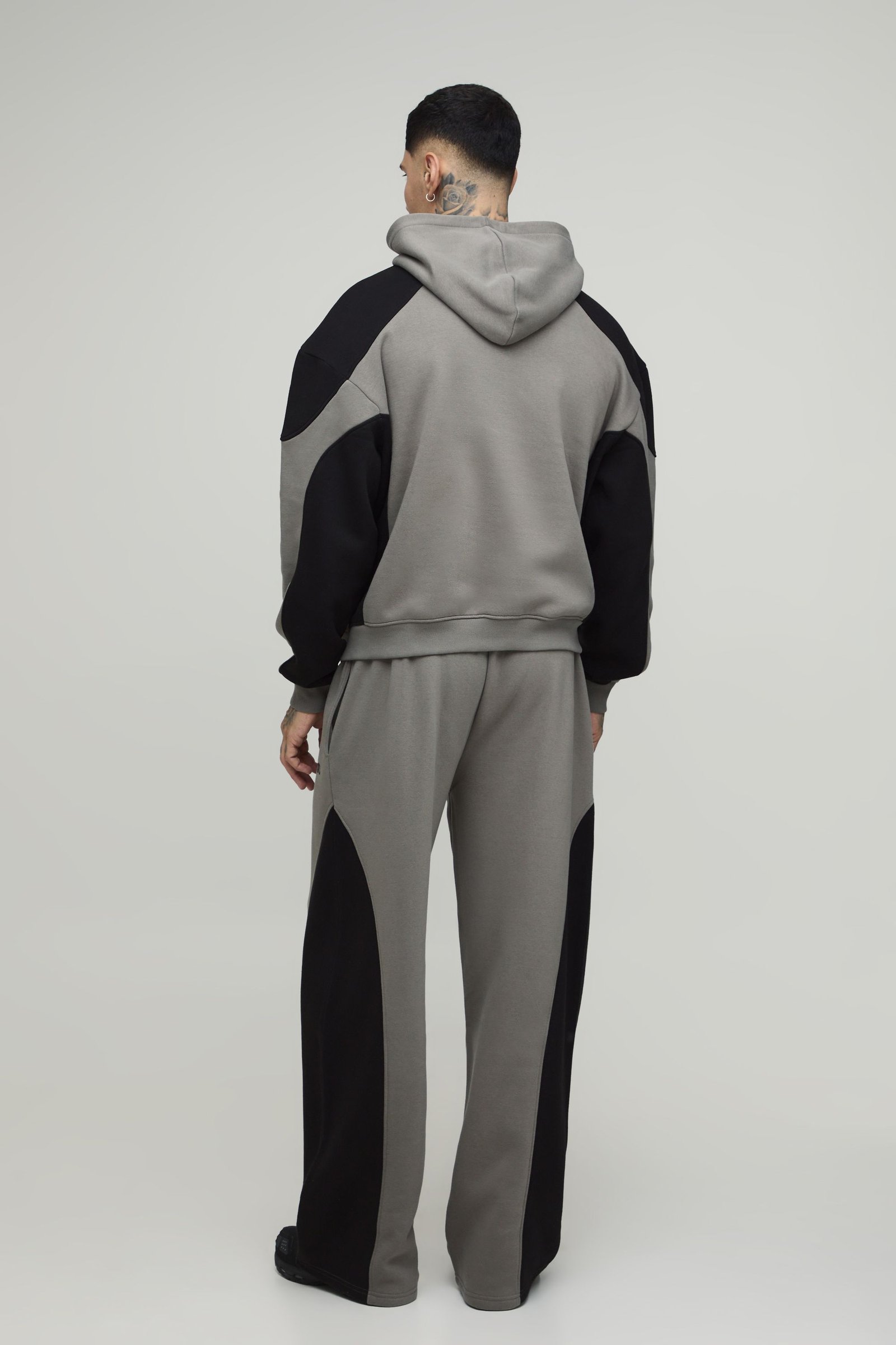 Ensemble De Survêtement À Capuche Oversize Ample Avec Détails De Coutures Pour Homme Grand