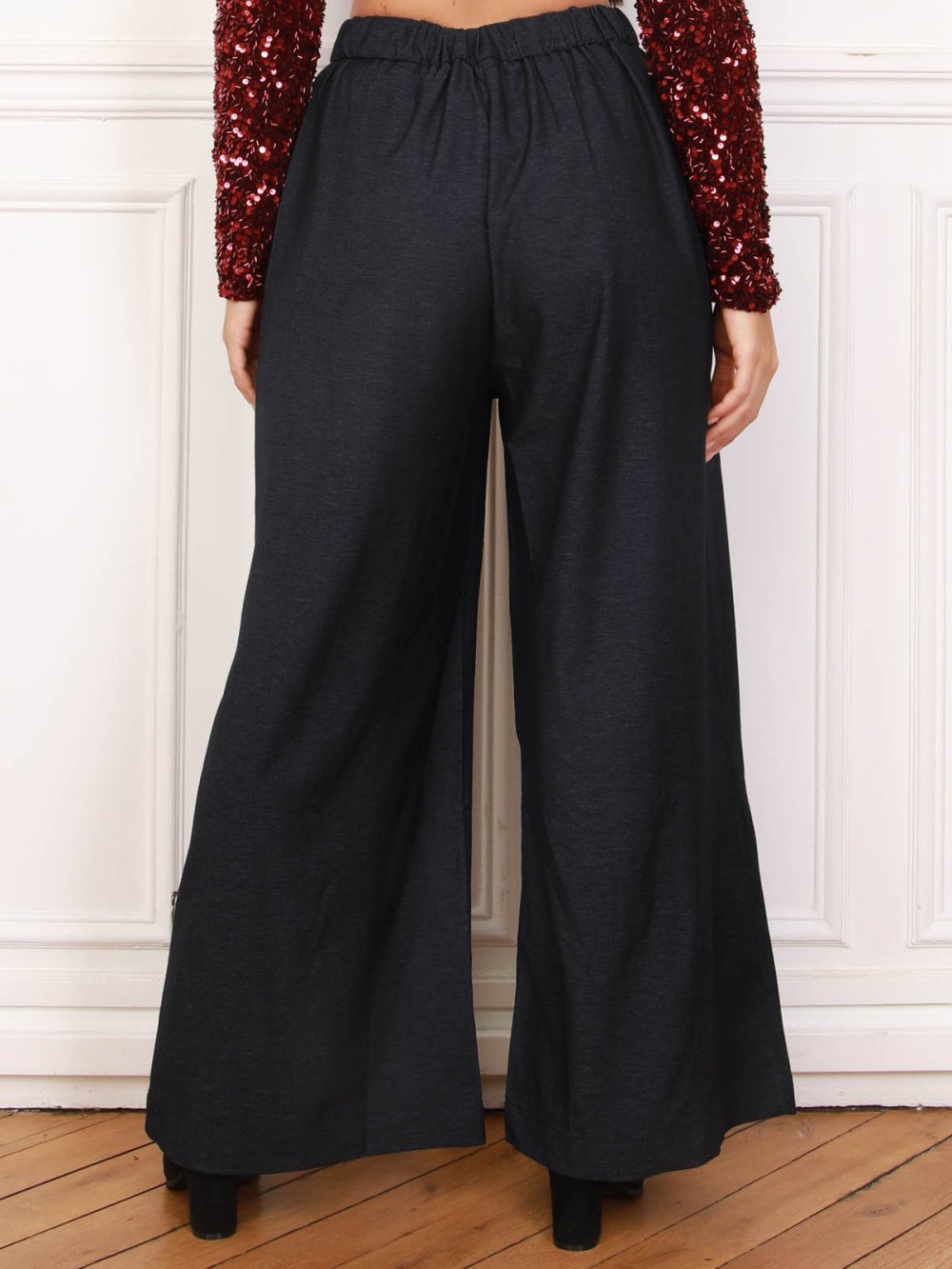 Pantalon costume wide leg bleu marine