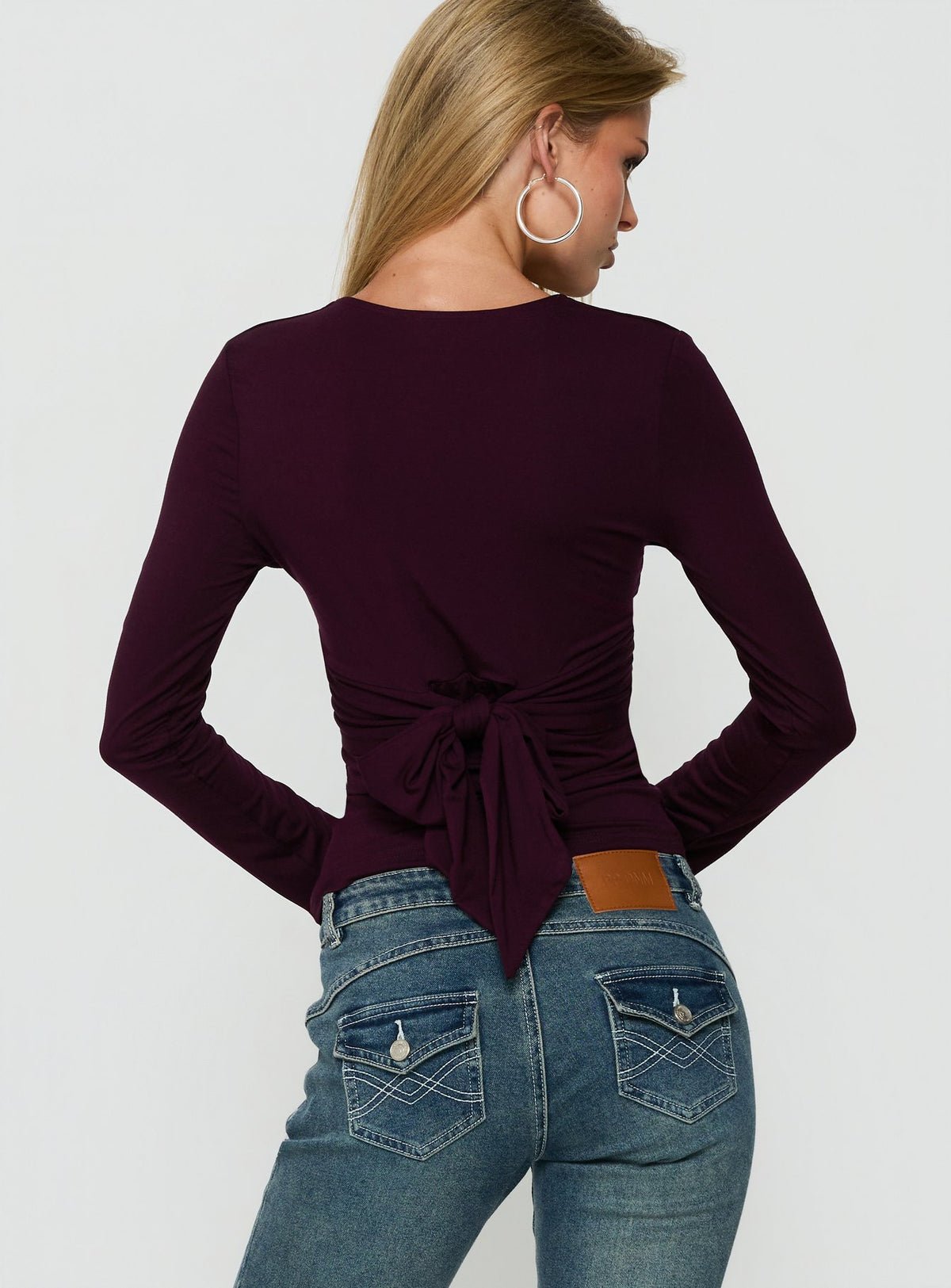 Long sleeve wrap top