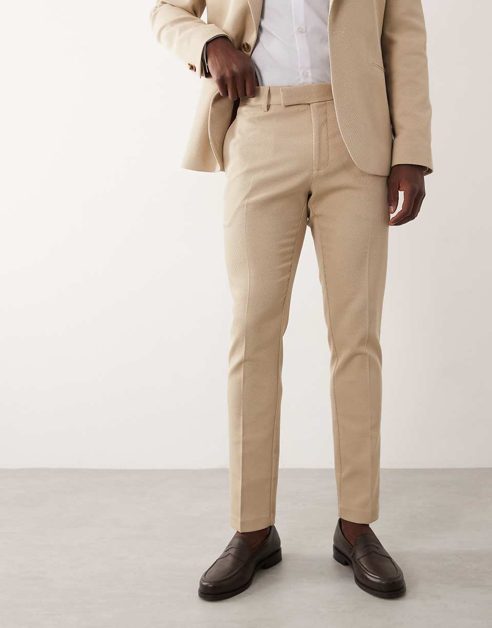 Pantalon de costume skinny - Taupe