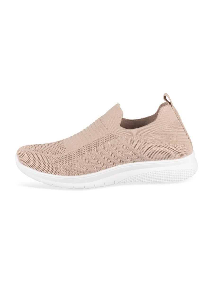 Baskets chaussettes en maille rose poudré