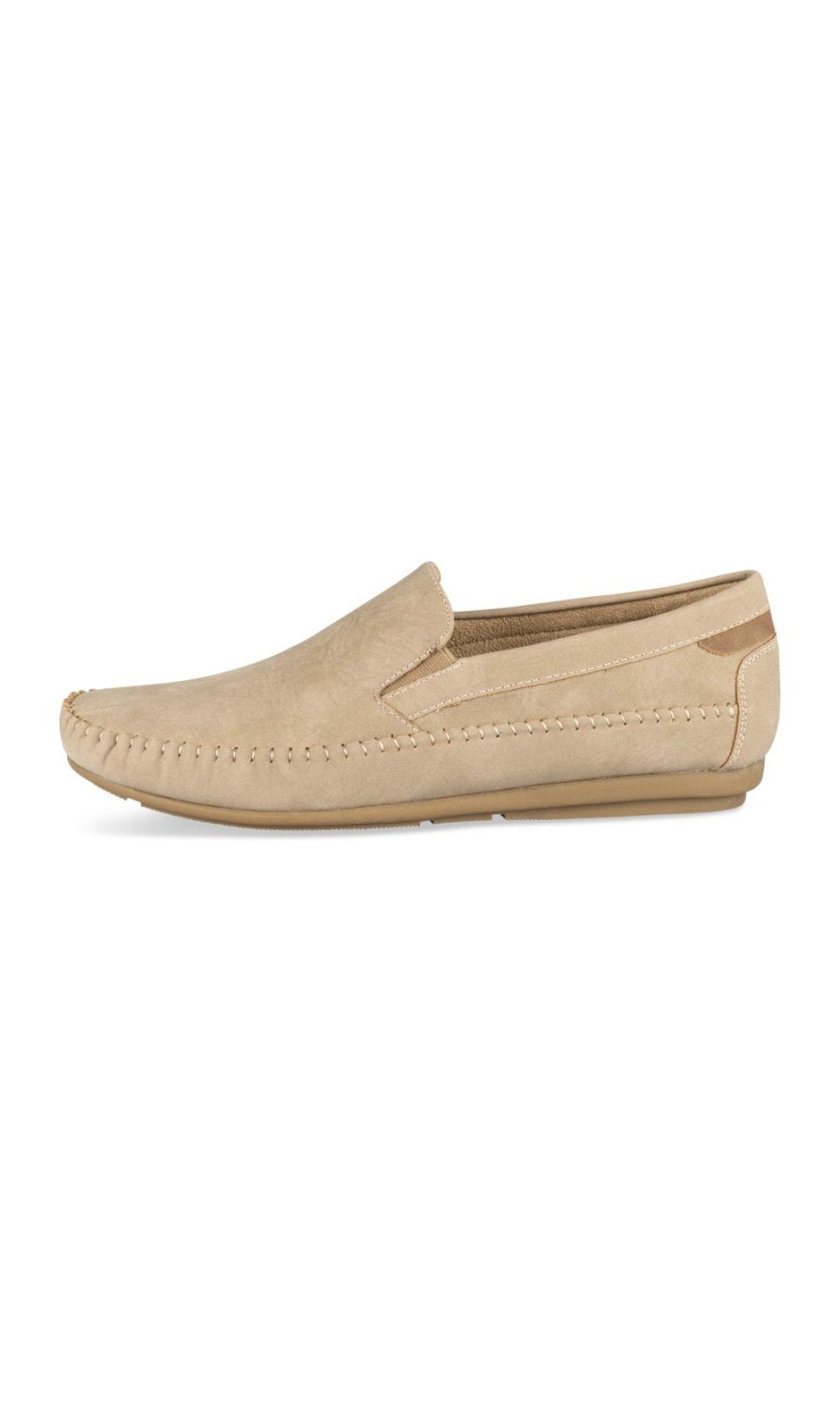 Mocassins à élastiques aspect suédine beiges