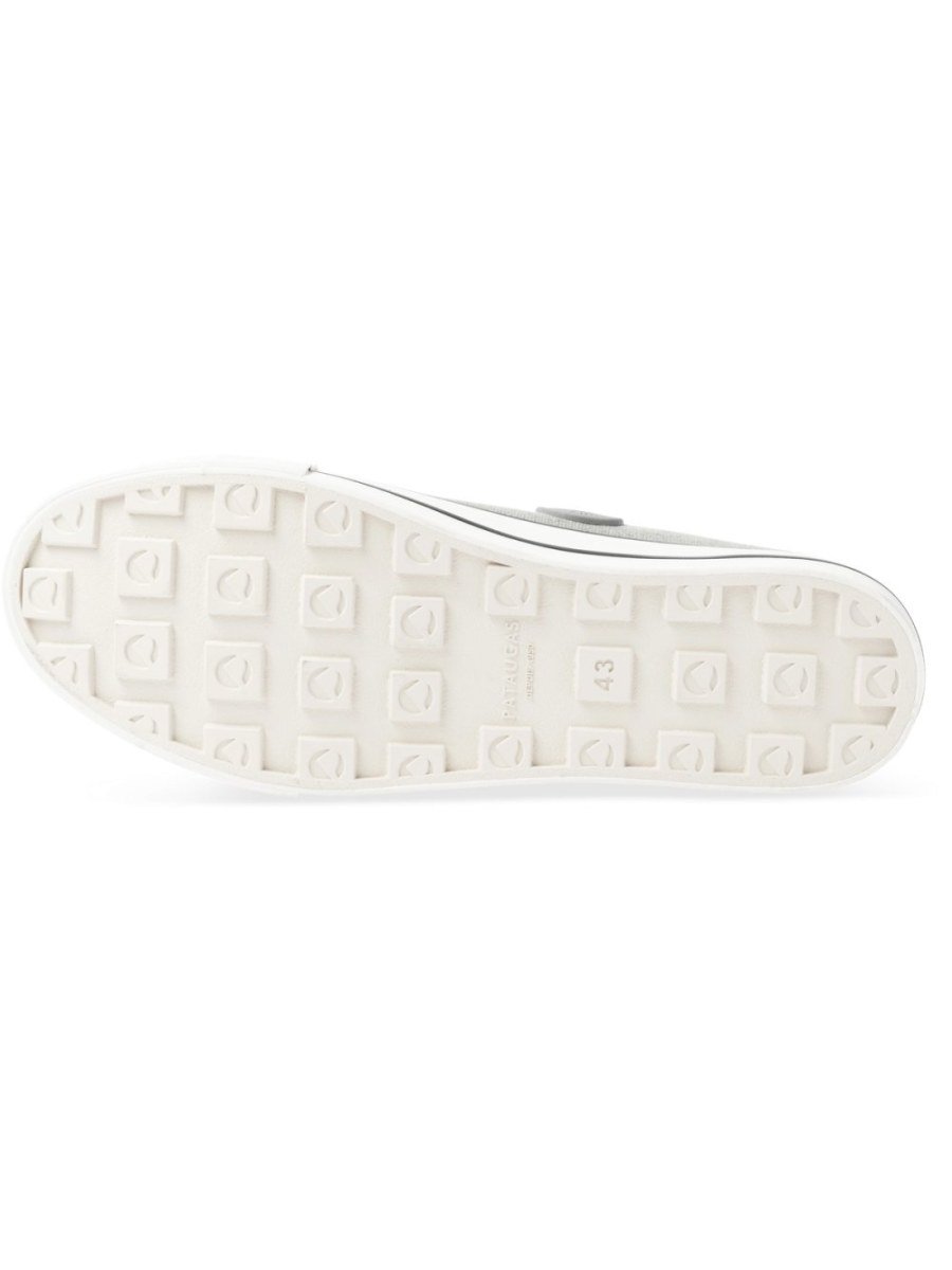 Grey canvas sneakers with toe cap