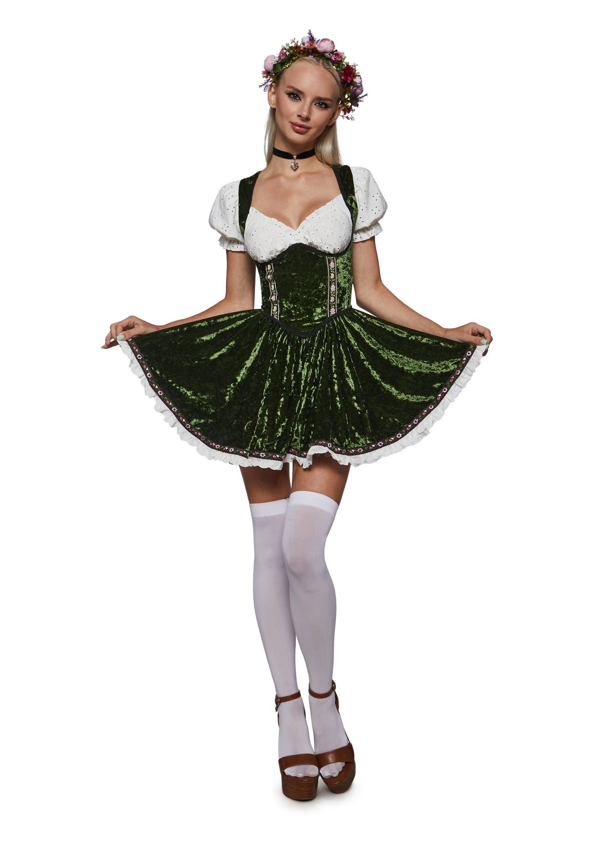 Bavarian maiden velvet costume