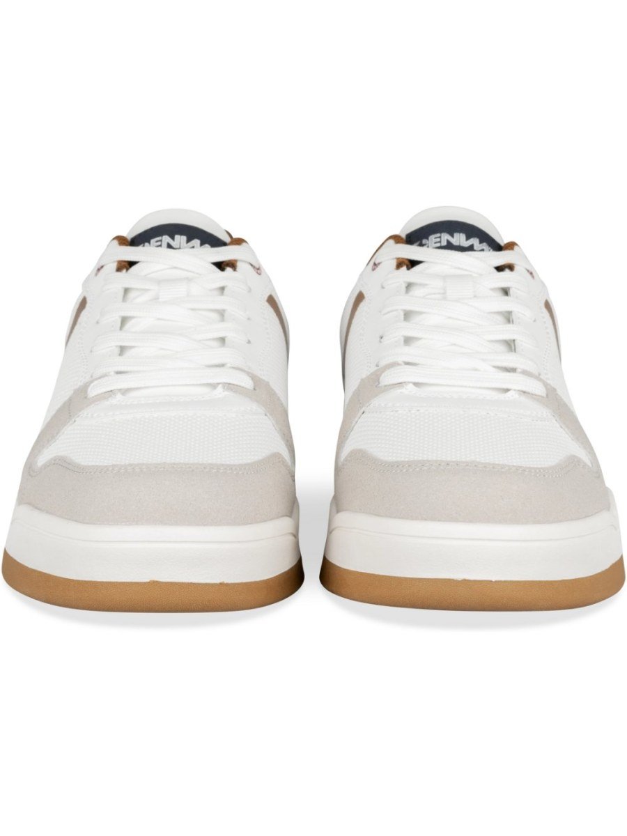 Baskets semelle gomme blanc et gris