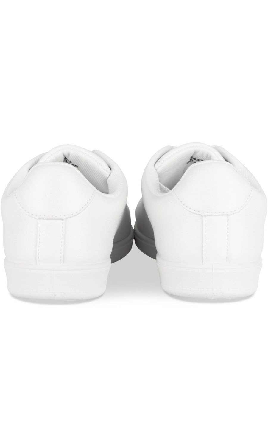 Plain white low-top sneakers