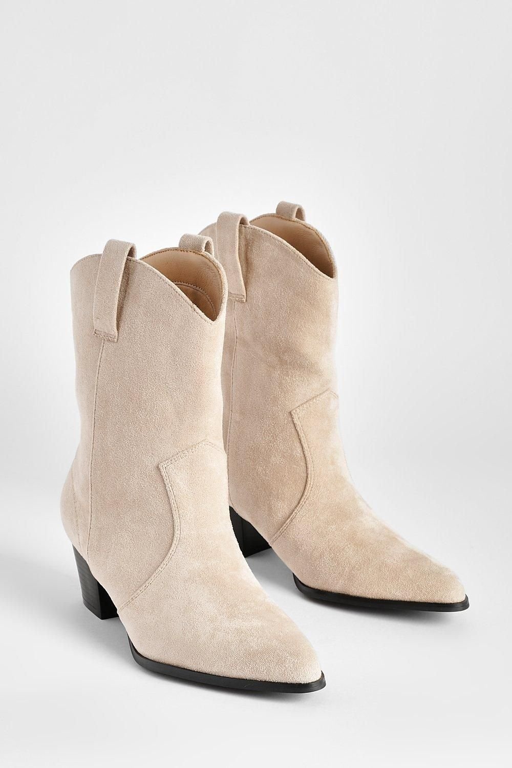 Bottines western f suédine b languette