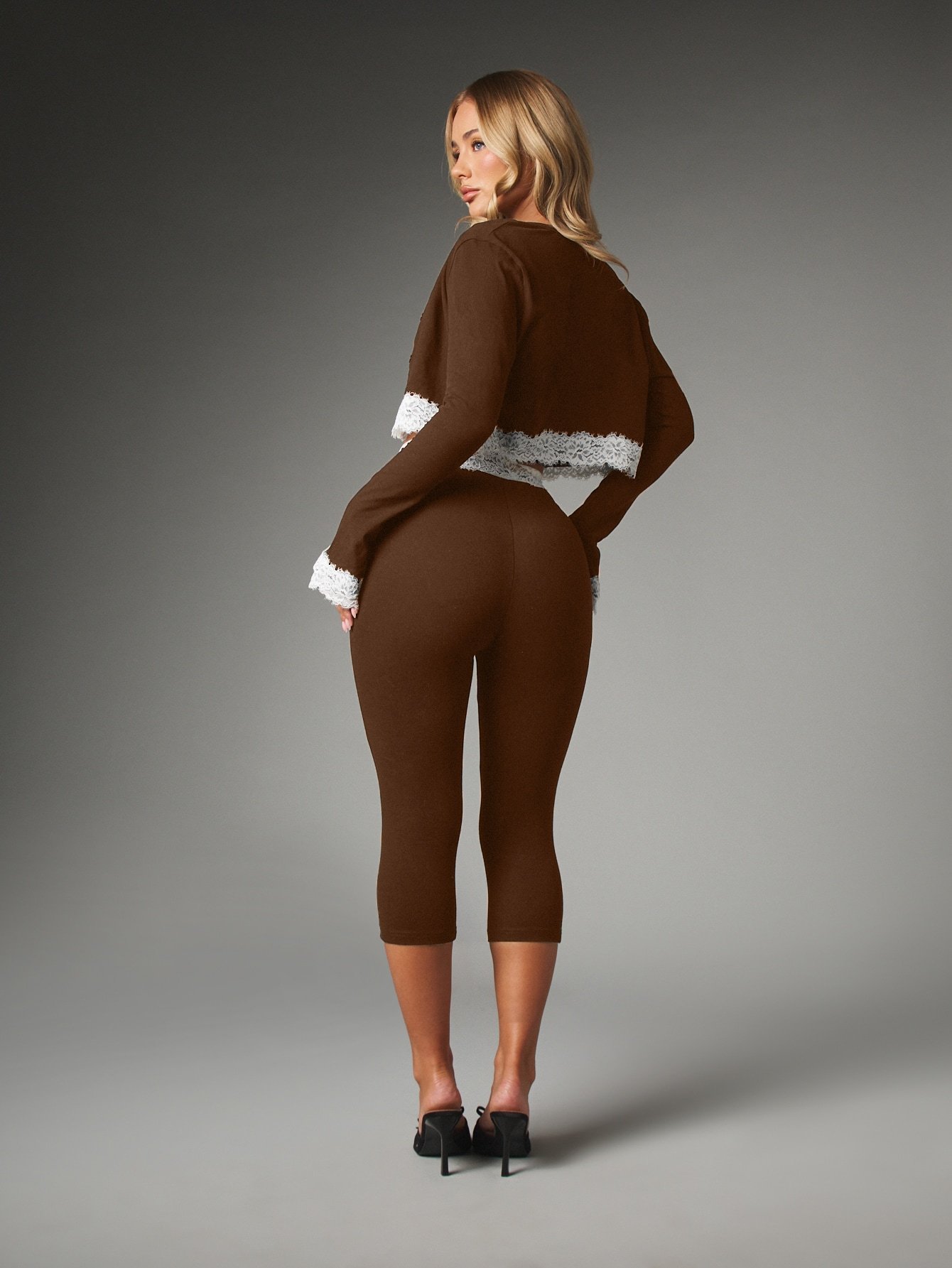 Ensemble legging capri b dentelle w top