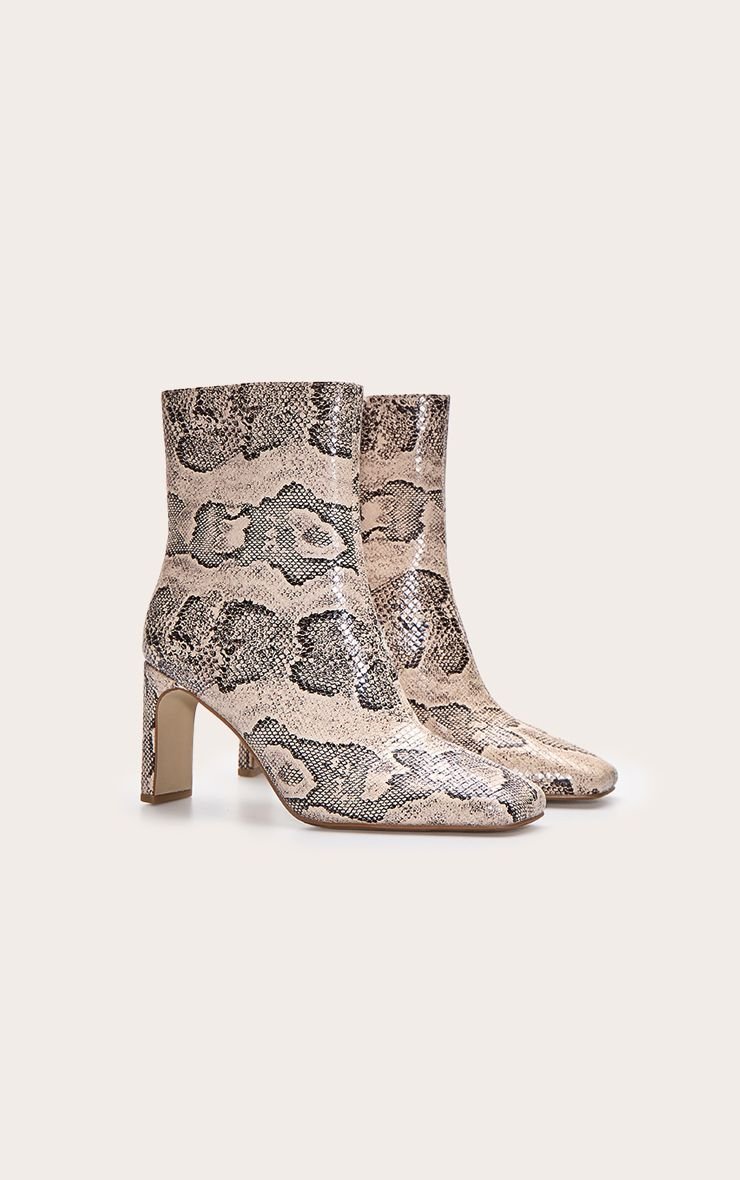 Bottines effet python à talon fin