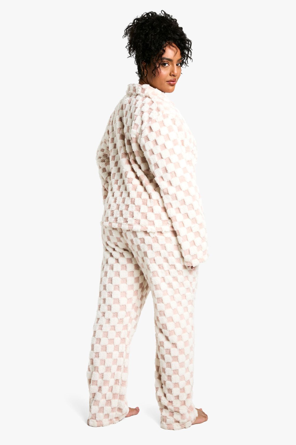 Pyjama chemise w sarwal b damier - Grande taille