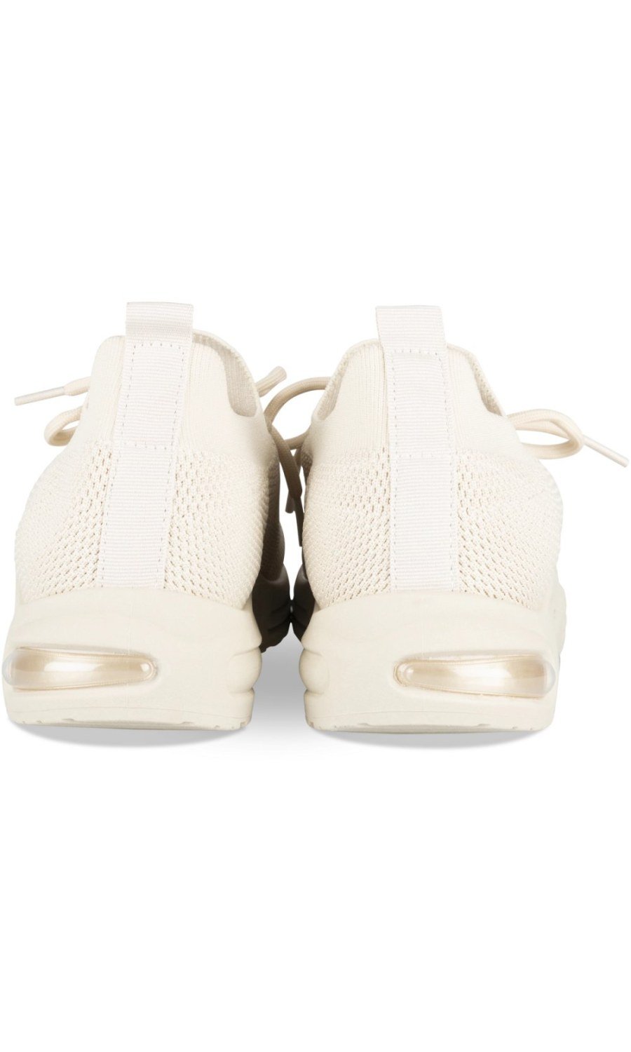 Beige knit air-bubble sneakers