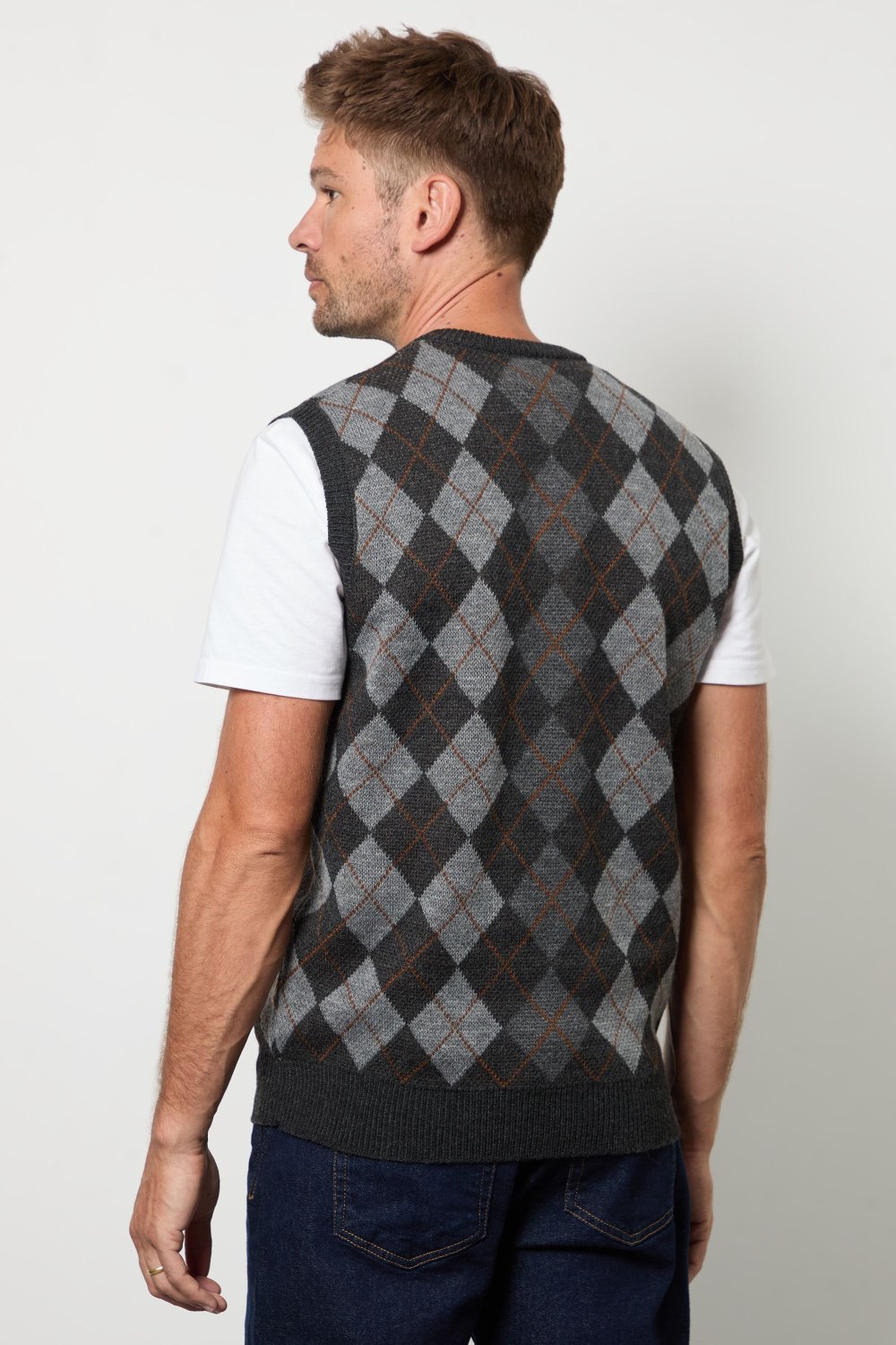 Pull bla kmam b losanges, gris
