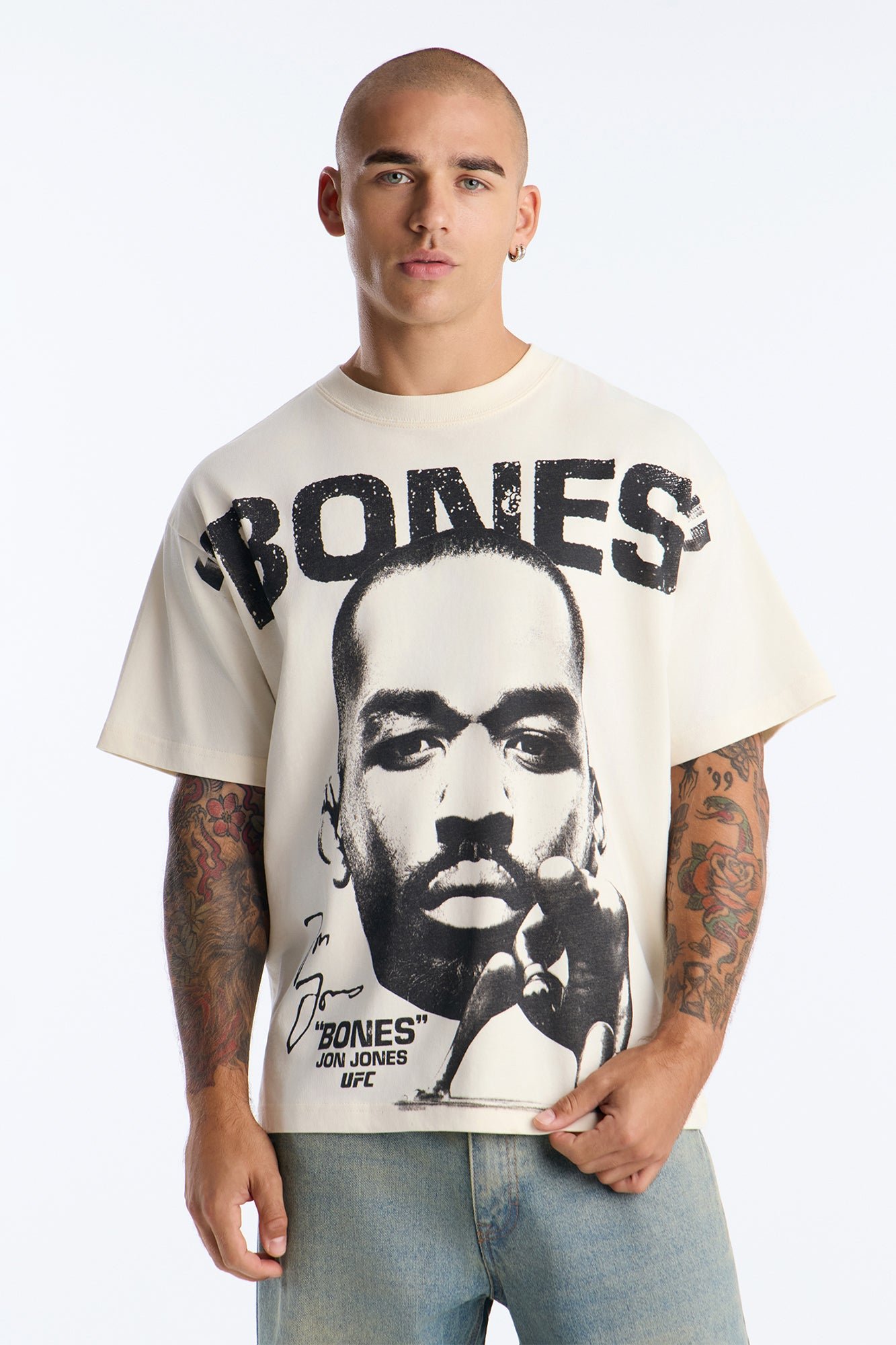 تي شيرت أوفرسايز سميك بطبعة Jon ″Bones″ Jones