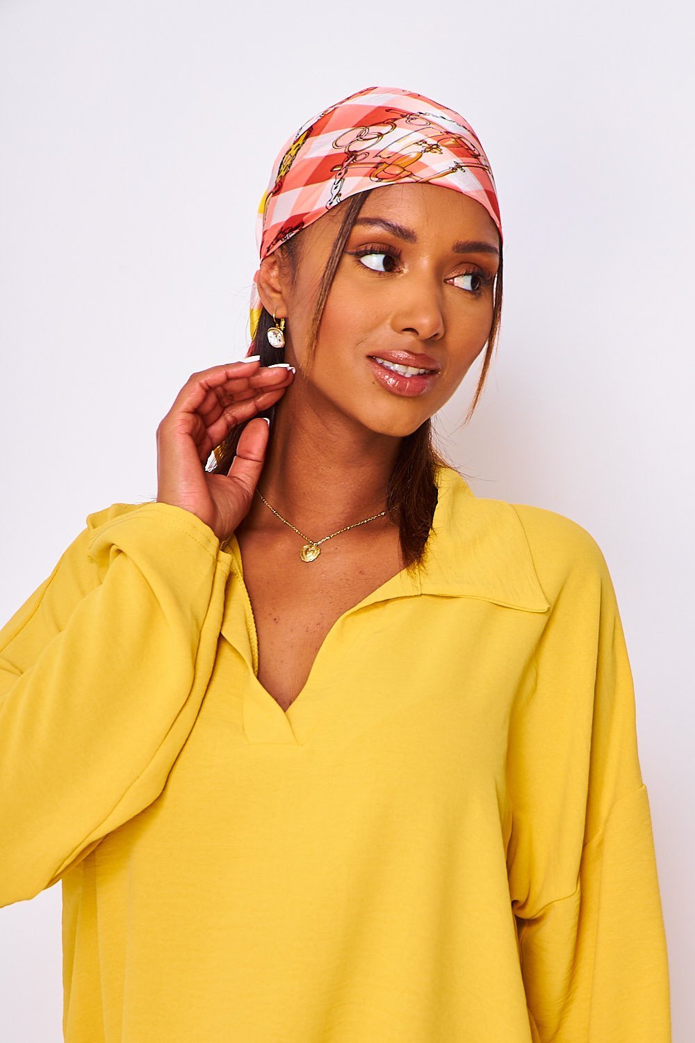 Foulard mrebba3 satiné b carreaux rose w sfer