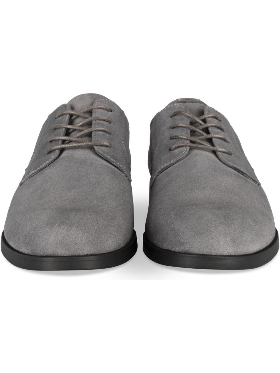 Derbies b7al suédine talon 9sir gris