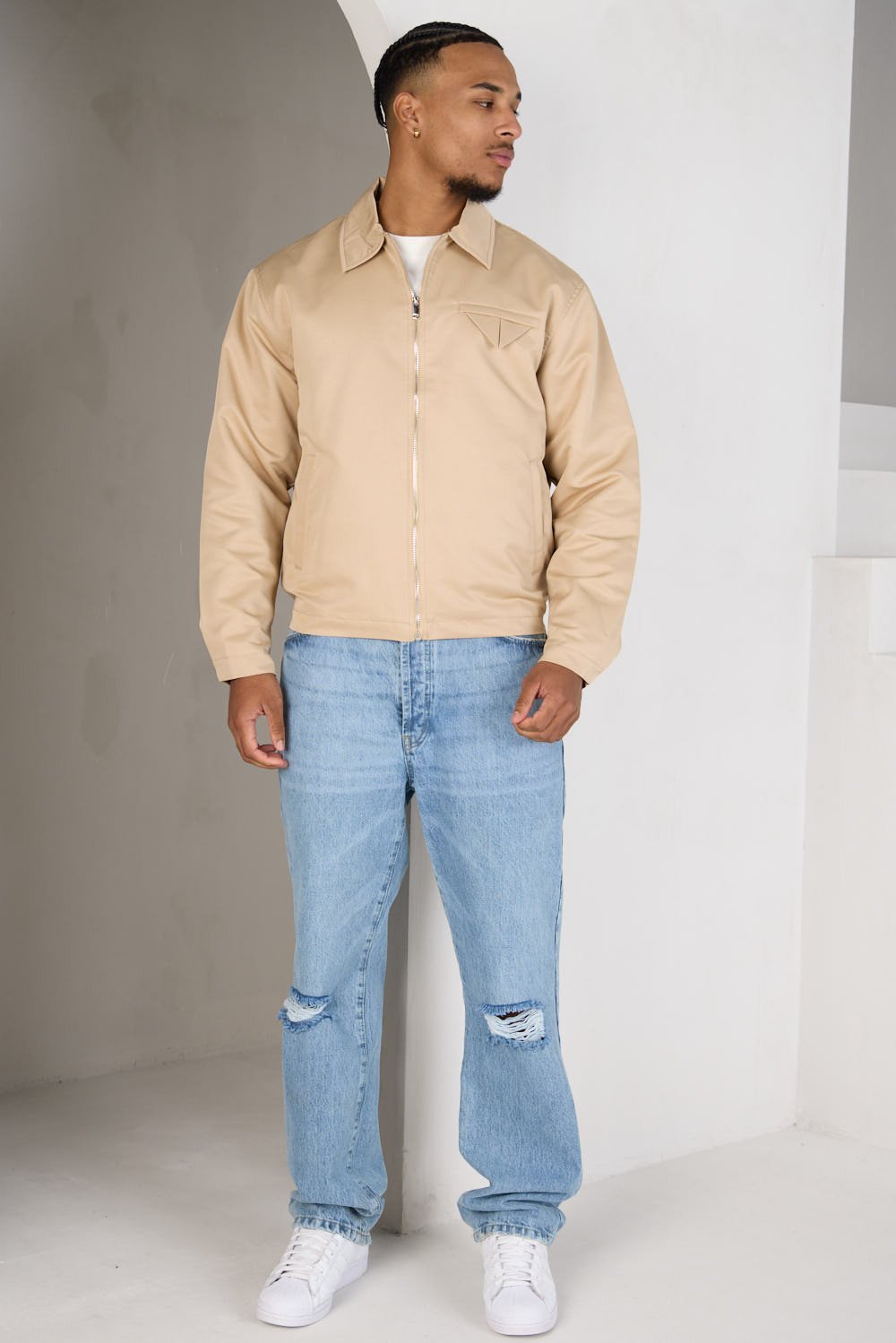 Veste b zip w mouchoir f jib beige ghame9